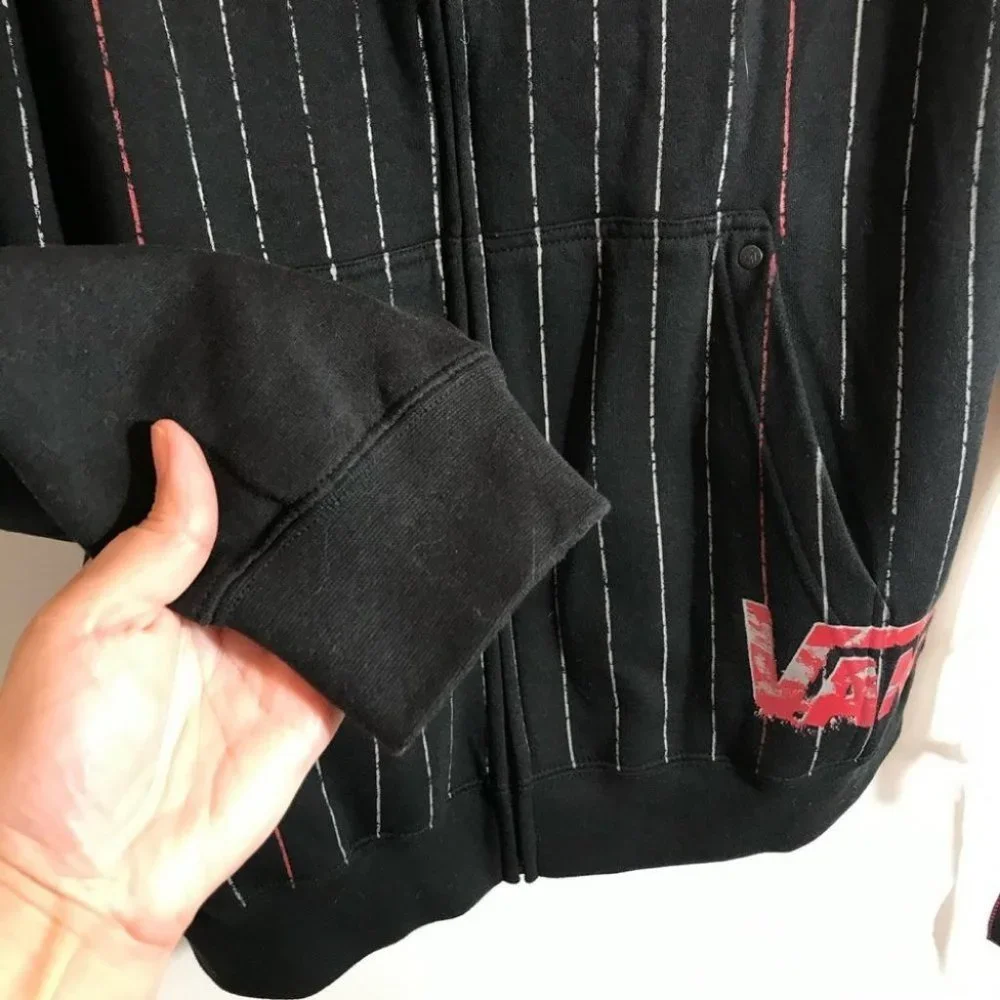 VANS LOGO HOODIE FULL ZIP Black JACKET With Pockets MEN'S SIZE XL NEW NWT - Picture 14 of 16